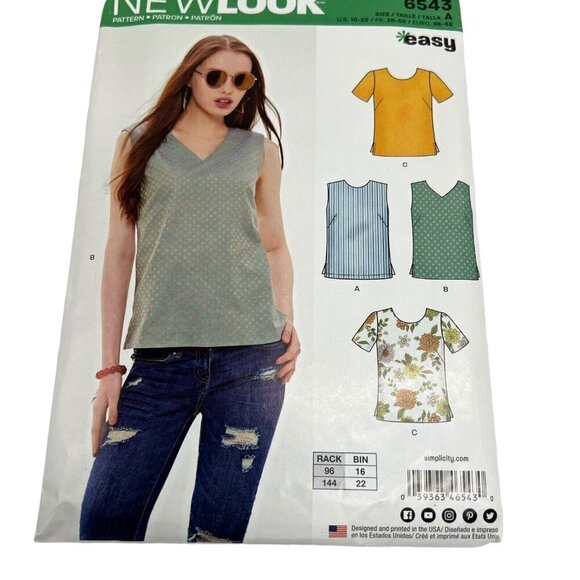 5 NEW LOOK Uncut Patterns Women Shirt Dress Tops Sheath Dress Coat Easy Size A - Picture 2 of 6